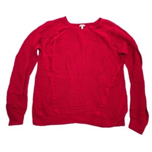 Talbots Red Long Sleeve Crew Neck Women's Lightweight Knit Sweater